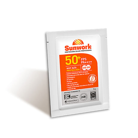 Bloqueador Solar Sunwork Fps 50+ Sachet 3 grs