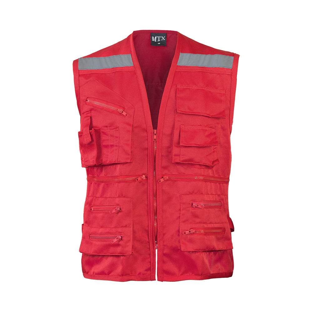Chaleco Maritex Geologo Gabardina Mtx Rojo