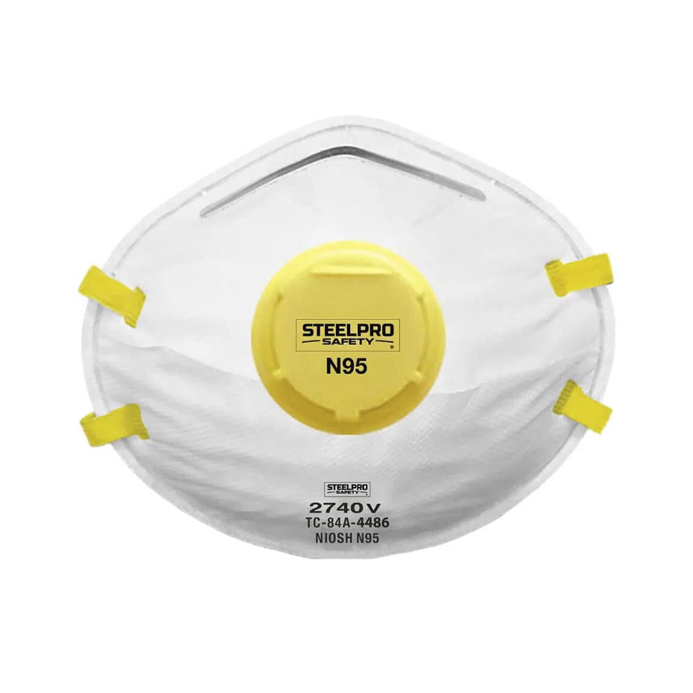 Respirador de Seguridad Steelpro desechable N95 2740 V (10 U)