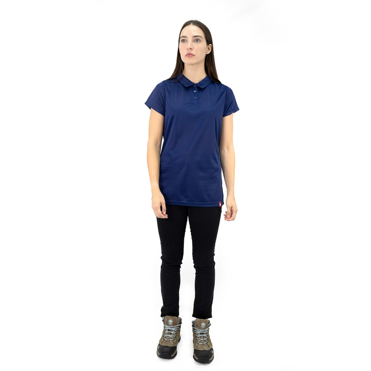 Polera Cooldry Quebec Manga Corta Azul Mujer