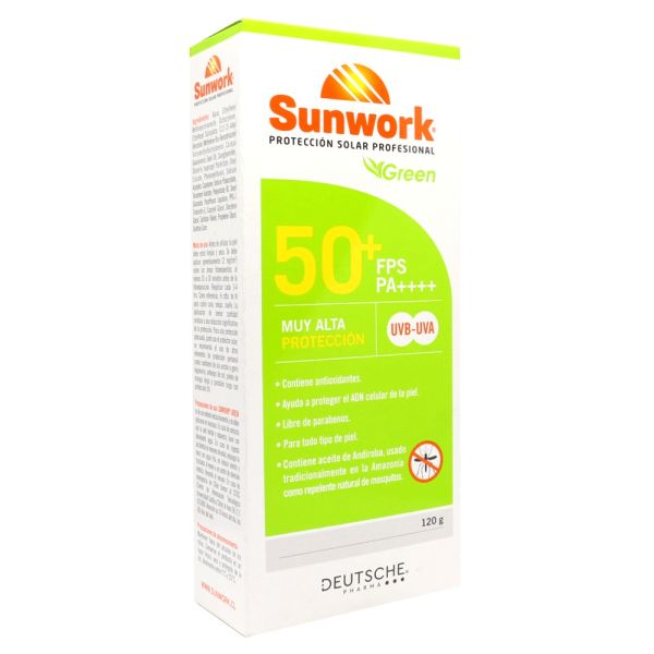 Bloqueador Solar Sunwork Green Fps 50+ 120 grs