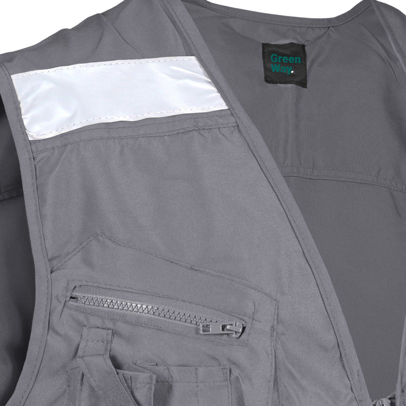 Chaleco Geólogo Greenway Poplin con Reflectante Gris