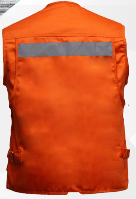 Chaleco Geo de Seguridad Maritex Gabardina Mtx C/Rfl Naranjo