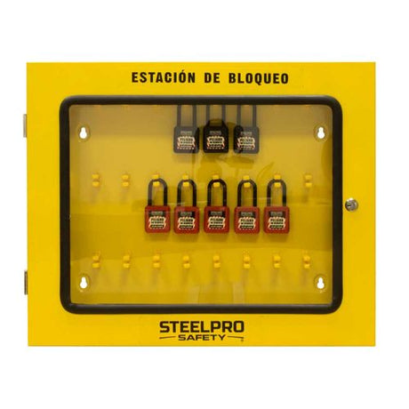 Estacion Steelpro de Bloqueo Grupal Amarilla