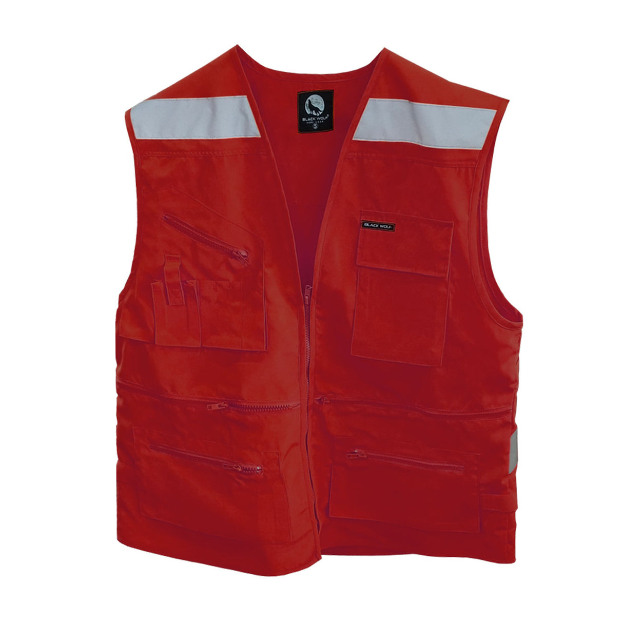 Chaleco Geólogo Black Wolf Gabardina con Cinta Reflectante Rojo