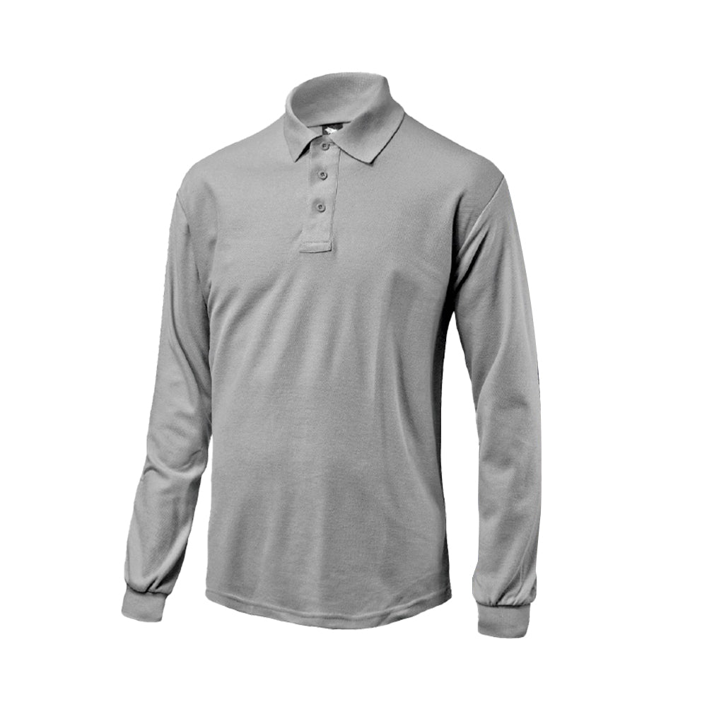 Polera Black Bull Pique Manga Larga Gris Melange