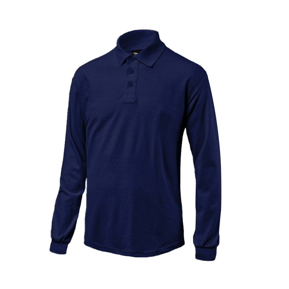 Polera Black Bull Pique Manga Larga Azul