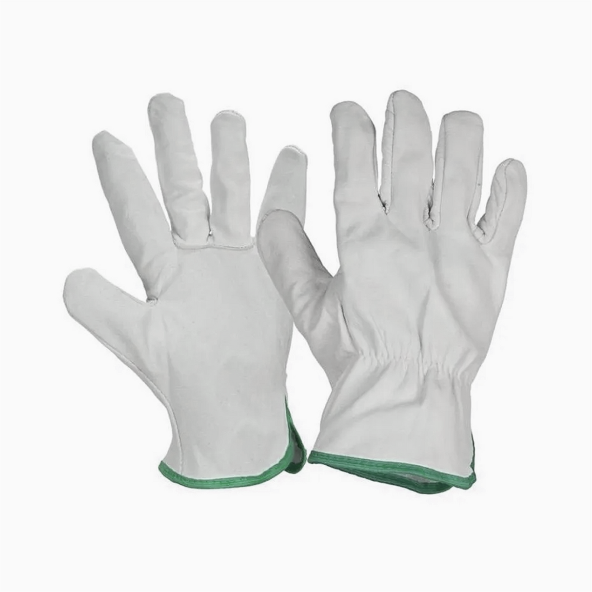 Guantes de Cabritilla Con Forro Ribete Verde T/10