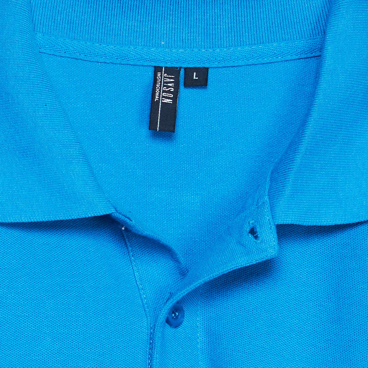 Polera Jayson Pique Manga Larga 80/20 Azul Rey