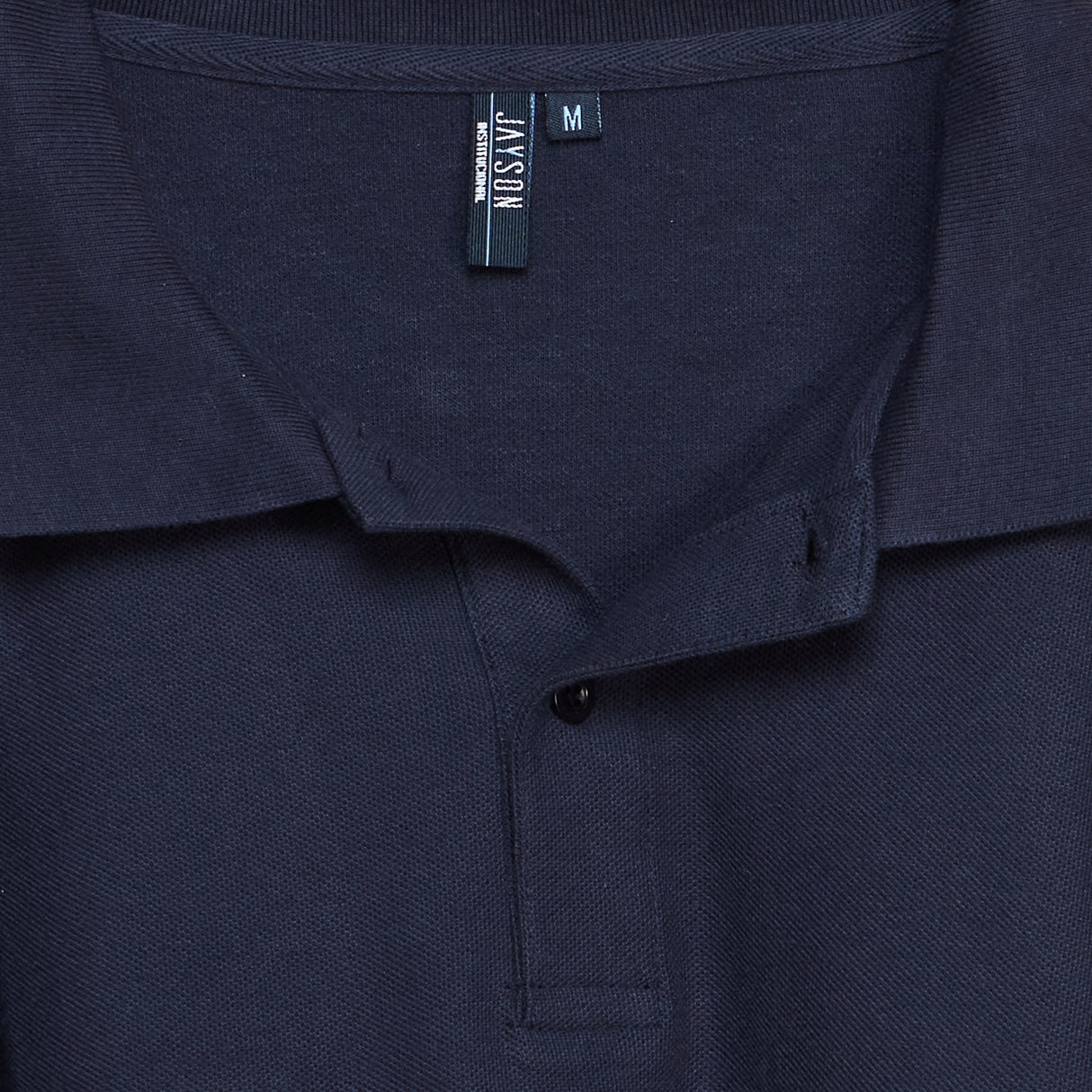 Polera Jayson Pique Manga Larga 80/20 Azul Marino