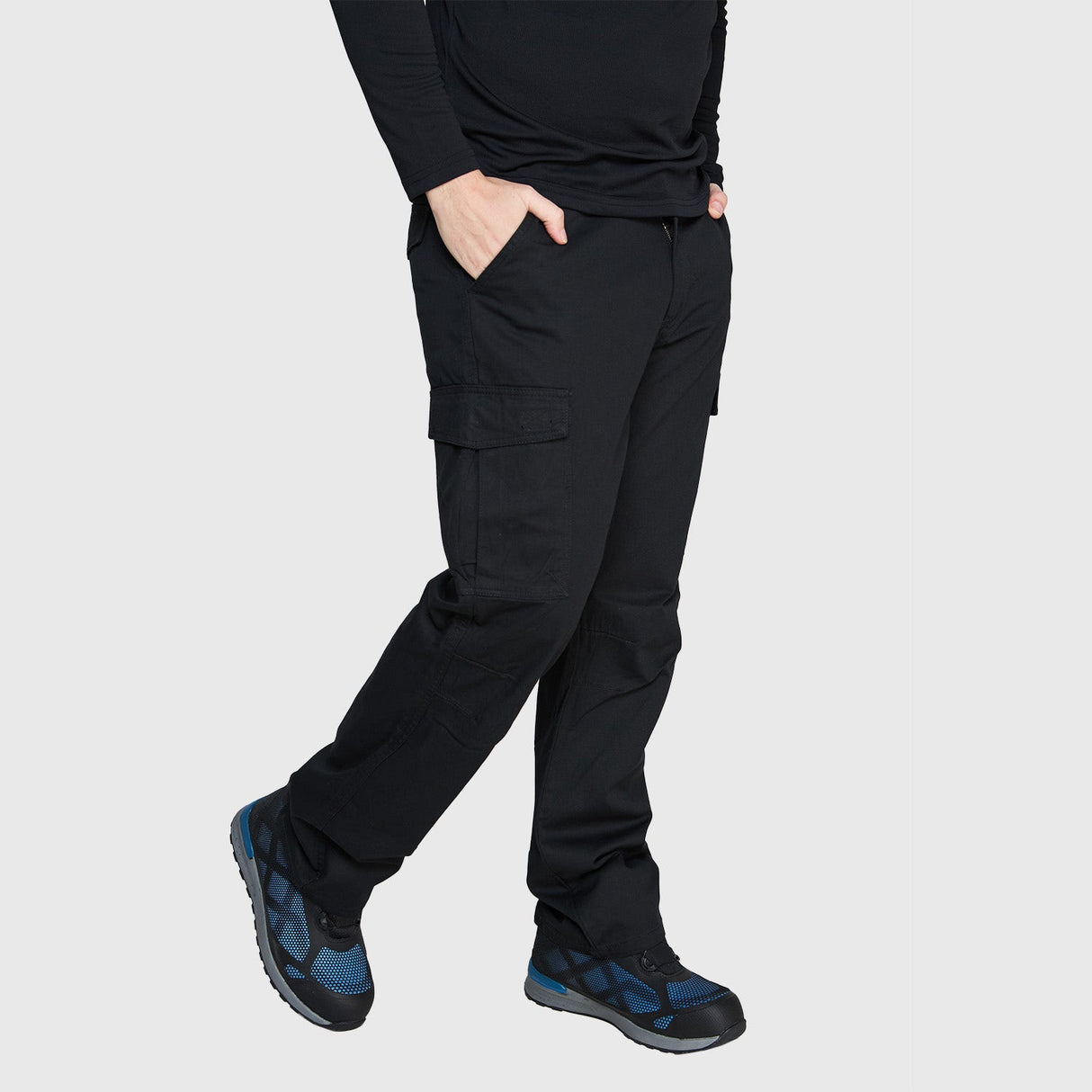 Pantalon Jayson Gabardina Cargo Algodon Negro