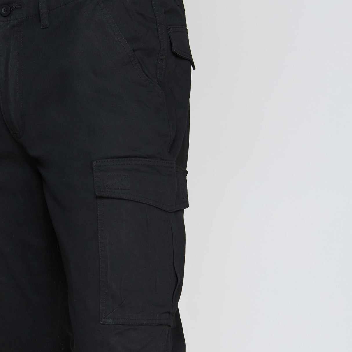 Pantalon Jayson Gabardina Cargo Algodon Negro