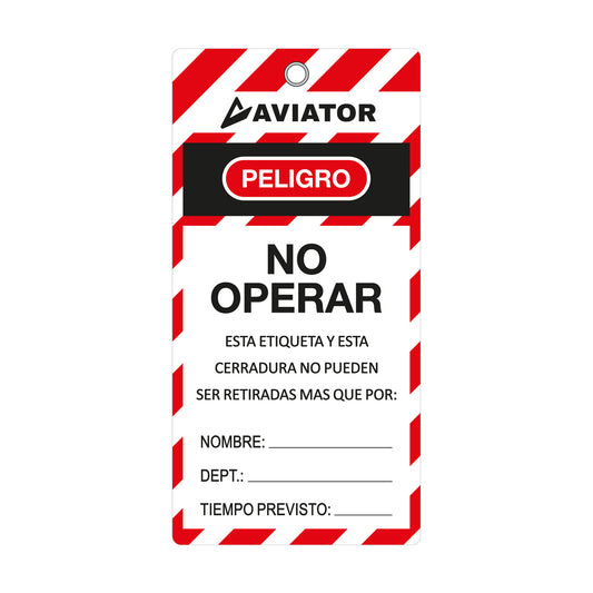 Tarjeta de Bloqueo Aviator No Operar (25 unid)