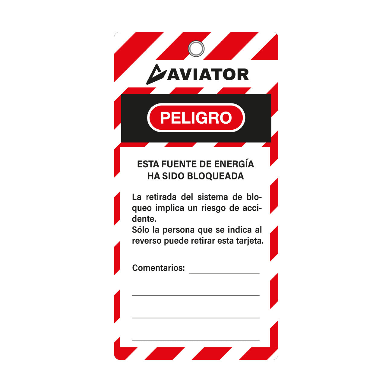 Tarjeta de Bloqueo Aviator No Operar (25 unid)