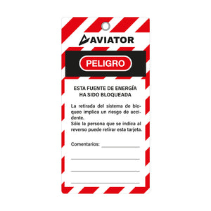 Tarjeta de Bloqueo Aviator No Operar (25 unid)