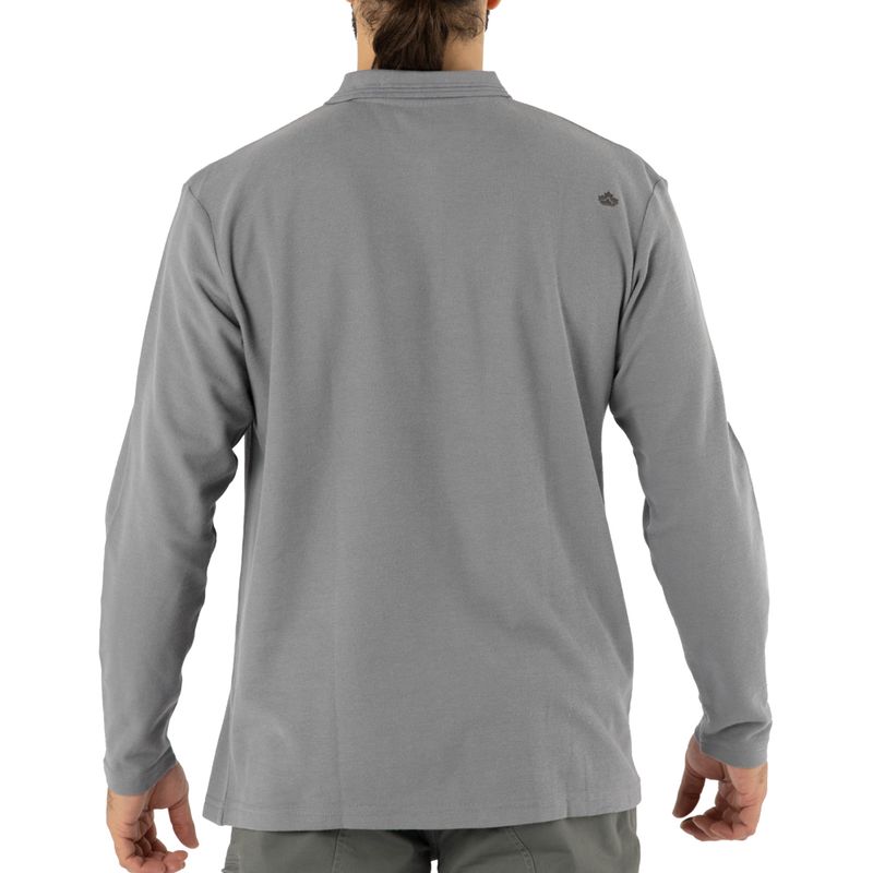 Polera Quebec Pique Manga Larga Gris