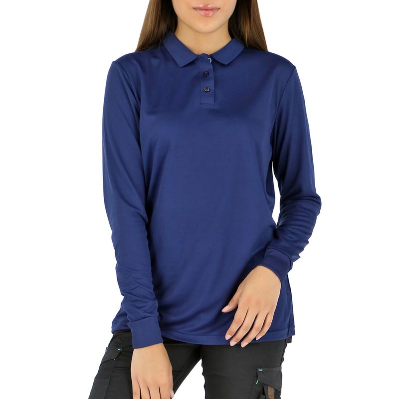 Polera Quebec Cooldry Manga Larga Mujer Azul