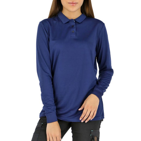 Polera Quebec Cooldry Manga Larga Mujer Azul
