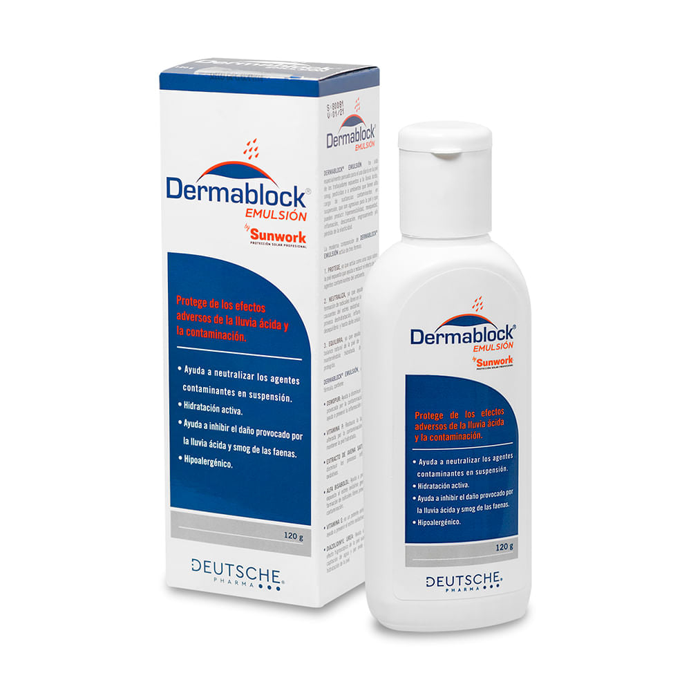 Crema Sunwork antipolusion e hidratante Dermablock Emulsión 120 grs
