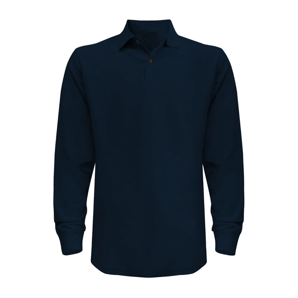 Polera Black Wolf Pique Manga Larga Bw Azul – Apro Seguridad