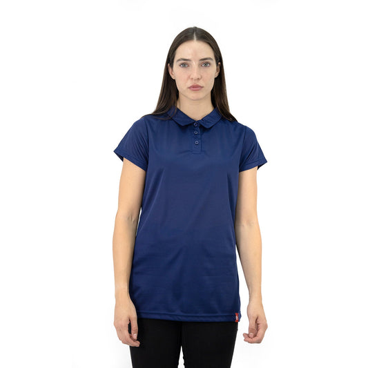 Polera Cooldry Quebec Manga Corta Azul Mujer