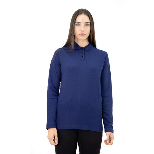 Polera Quebec Cooldry Manga Larga Mujer Azul