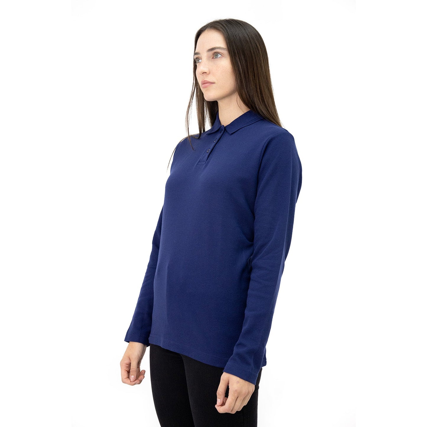 Polera Quebec Cooldry Manga Larga Mujer Azul
