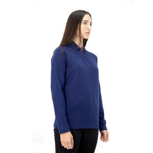 Polera Quebec Cooldry Manga Larga Mujer Azul