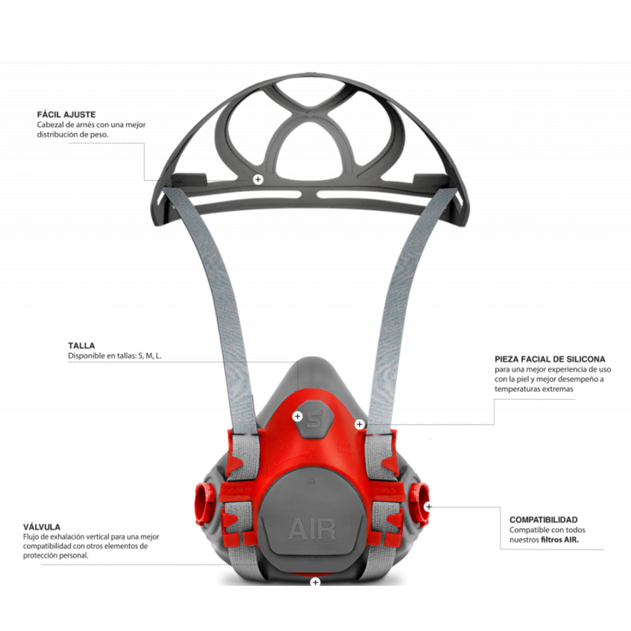 Respirador Medio Rostro S950 AIR
