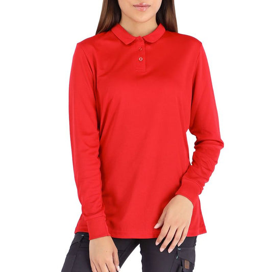 Polera Quebec Cooldry Manga Larga Mujer Roja