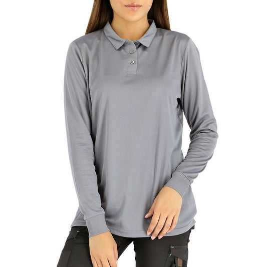 Polera Quebec Cooldry Manga Larga Mujer Gris