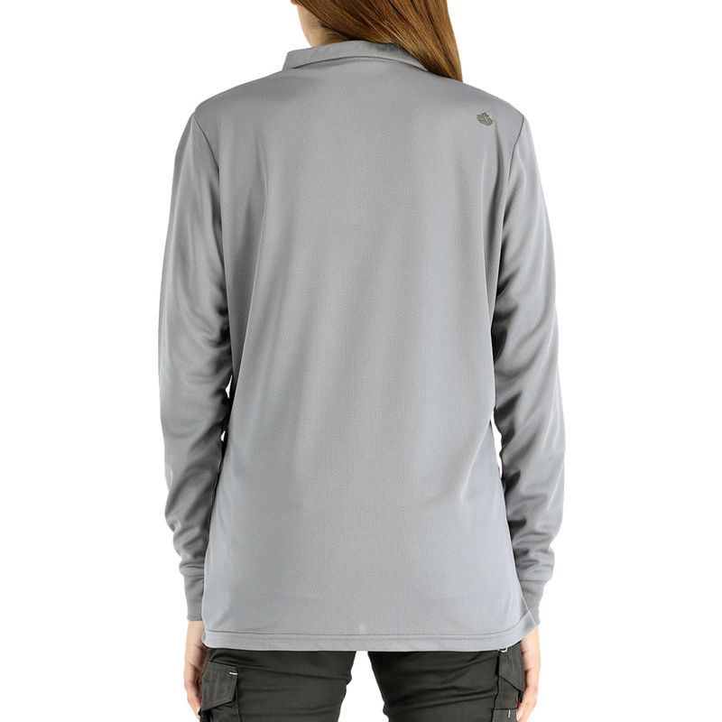 Polera Quebec Cooldry Manga Larga Mujer Gris
