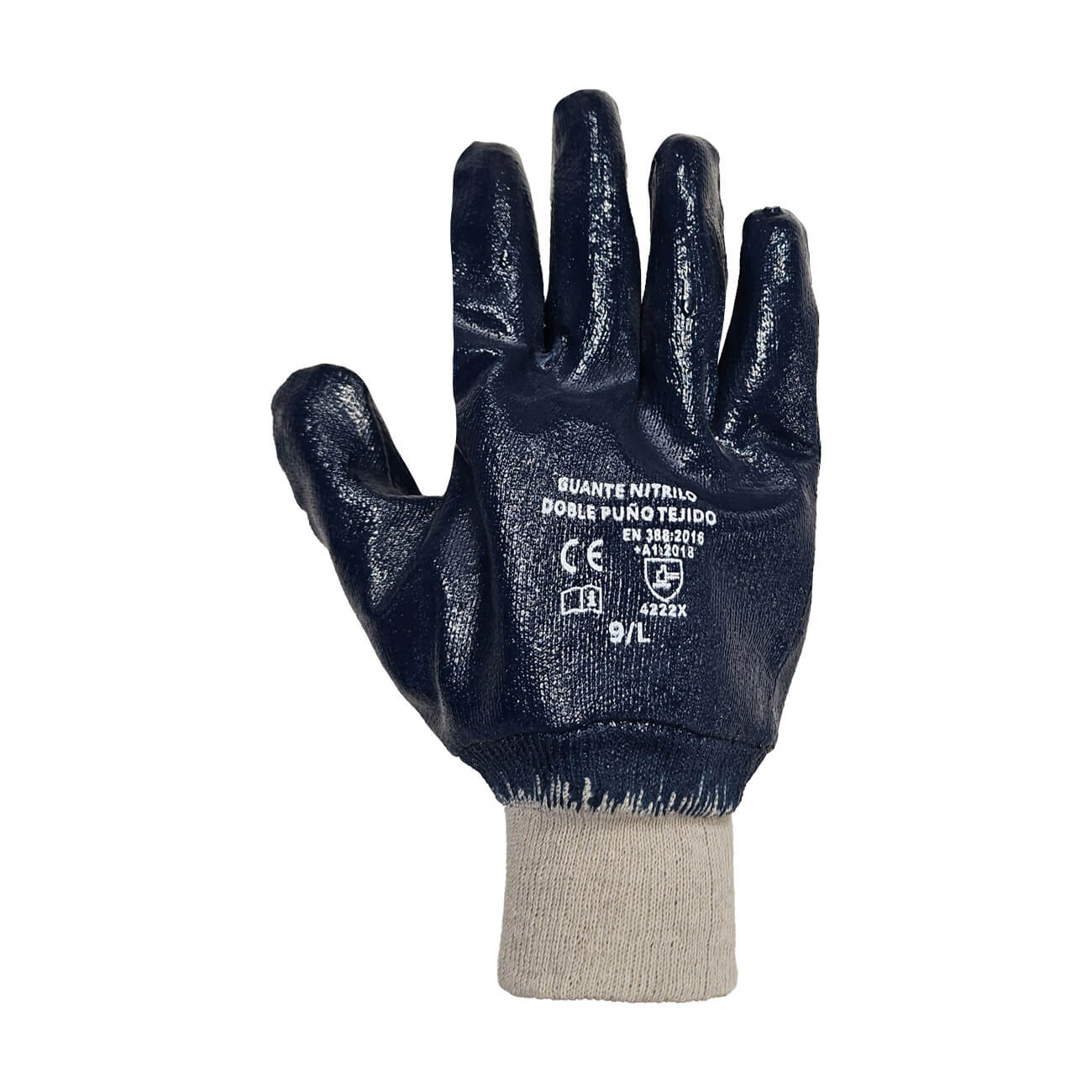 Guantes de Seguridad Nitrilo Puño Tejido GreenWay