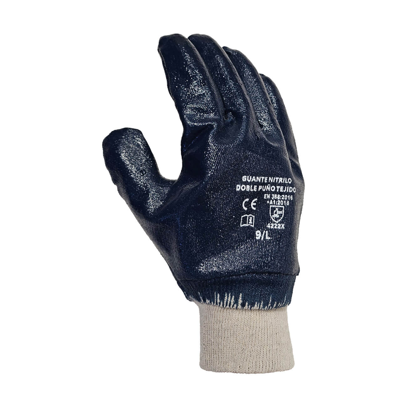 Guantes de Seguridad Nitrilo Puño Tejido GreenWay