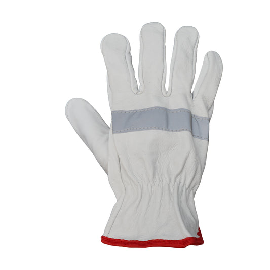 Guantes de Seguridad Cabritilla Cinta Reflectante Sin Forro GreenWay