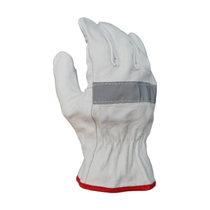 Guantes de Seguridad Cabritilla Cinta Reflectante Sin Forro GreenWay