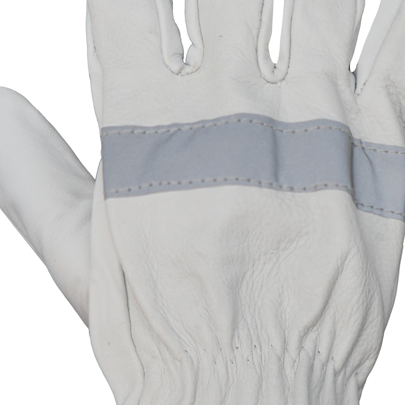 Guantes de Seguridad Cabritilla Cinta Reflectante Sin Forro GreenWay