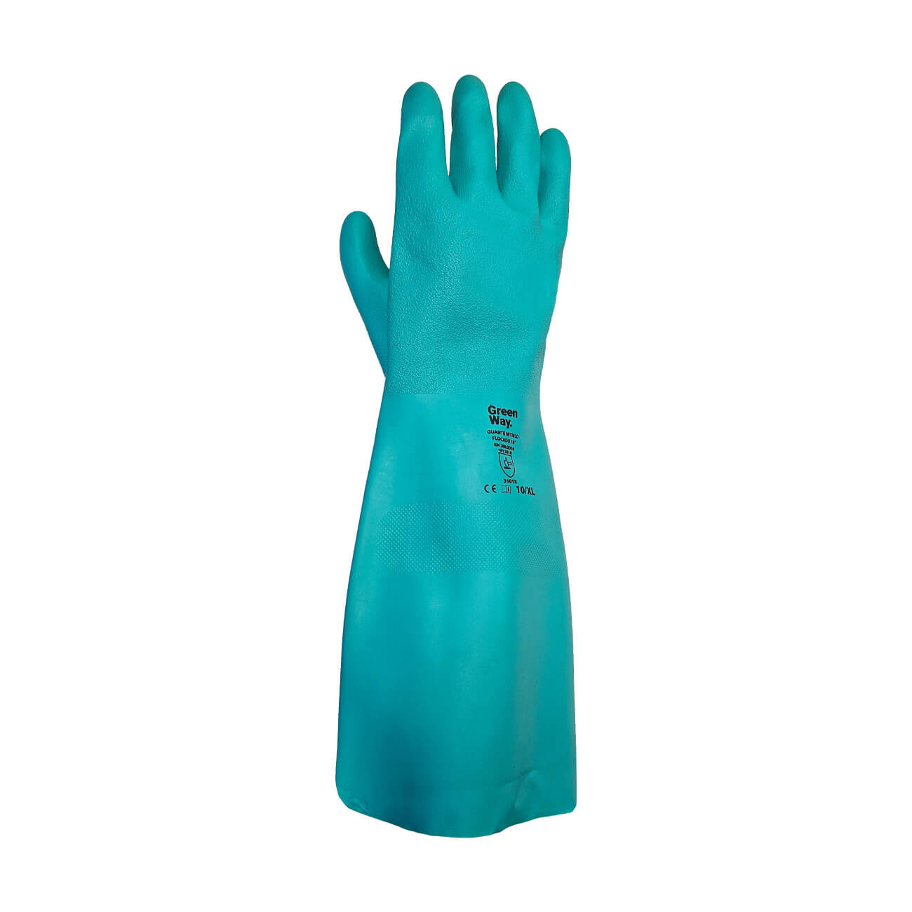 Guante de Nitrilo Flocado de 18” Greenway