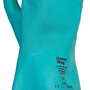 Guante de Nitrilo Flocado de 18” Greenway