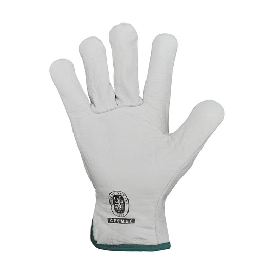 Guantes de Cabritilla Sin Forro Ribete Verde GreenWay