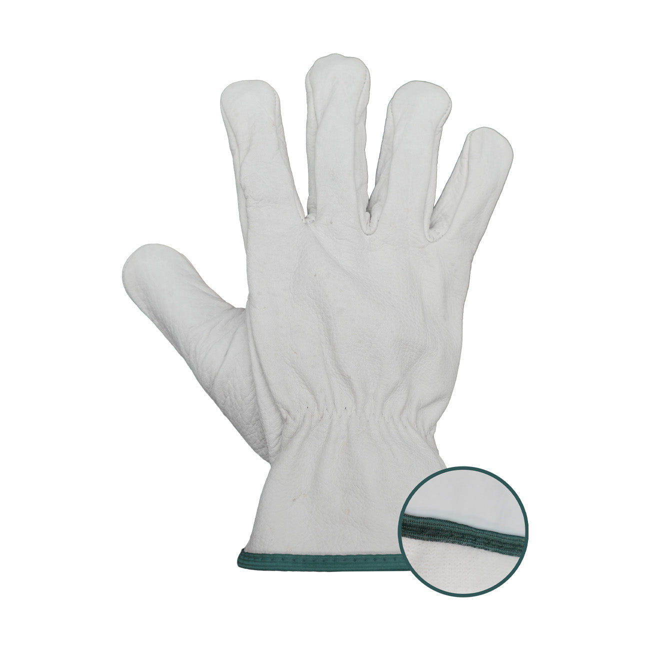 Guantes de Cabritilla Con Forro Ribete Verde GreenWay