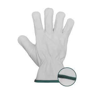 Guantes de Cabritilla Con Forro Ribete Verde GreenWay