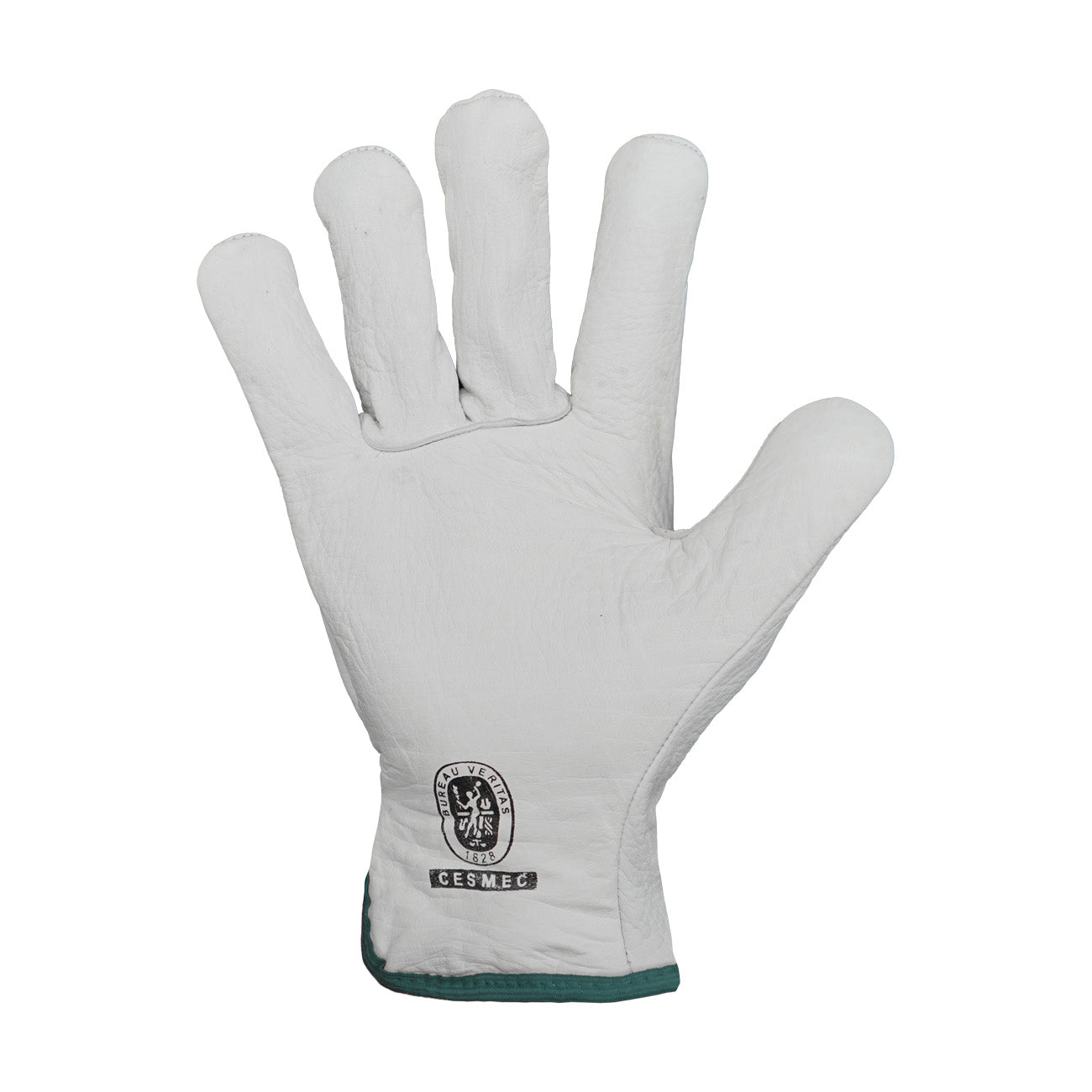 Guantes de Cabritilla Con Forro Ribete Verde GreenWay