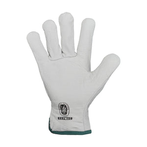 Guantes de Cabritilla Con Forro Ribete Verde GreenWay