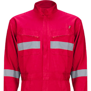 Buzo Black Wolf Piloto Poplin con Cinta Reflectante Rojo