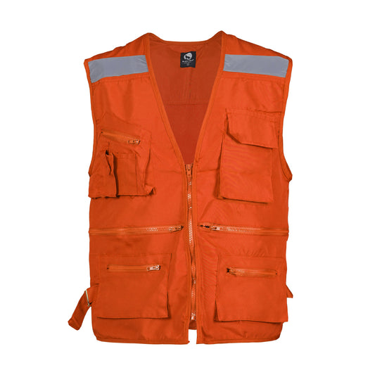 Chaleco de seguridad Black Wolf Geologo Poplin con Reflectante Naranjo