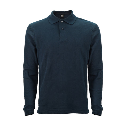 Polera Black Wolf Pique Manga Larga Bw Azul