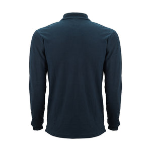 Polera Black Wolf Pique Manga Larga Bw Azul