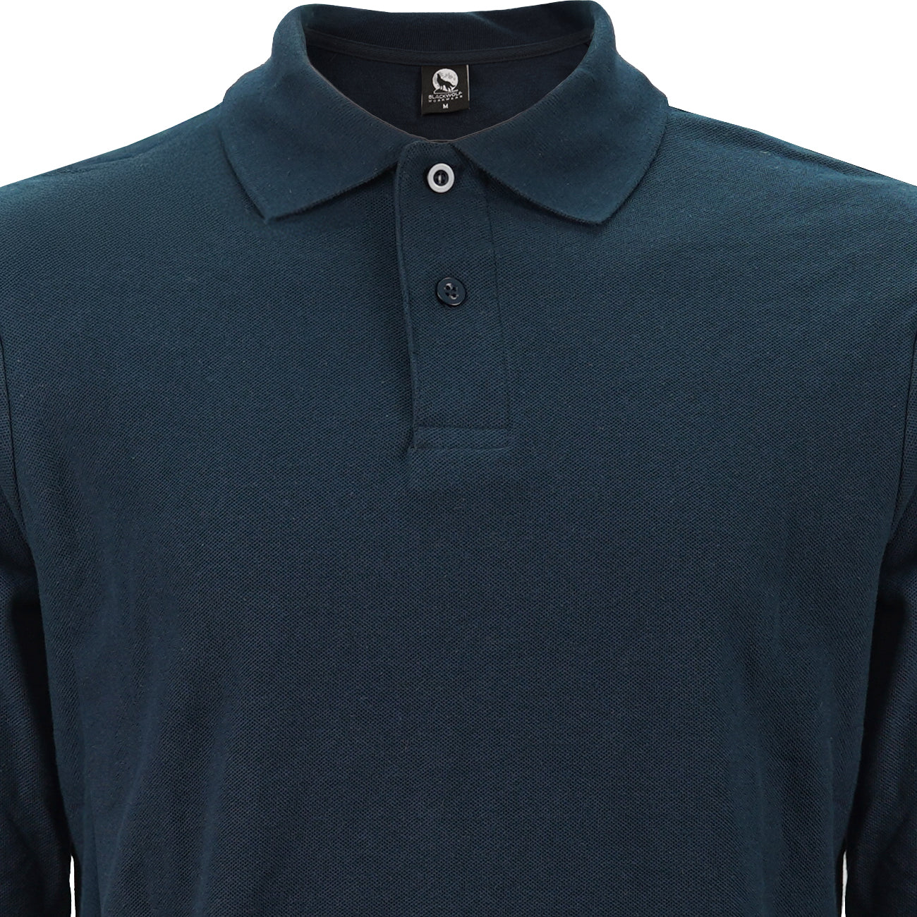 Polera Black Wolf Pique Manga Larga Bw Azul