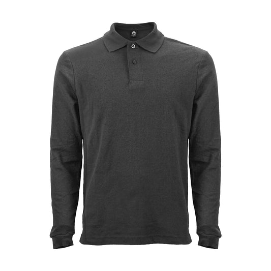 Polera Black Wolf Pique Manga Larga Bw Gris